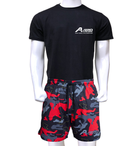 Pantalones Cortos Deportivos Aero Faster Impex para Hombre, con Logotipo Frontal, Estilo Urbano, Secado Rápido, Cintura Elástica con Franja Lateral, Negro con Ribete Rojo - Product Image 2