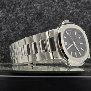 Montre de luxe pour homme 41 mm en acier inoxydable, mouvement mécanique automatique, cadran noir, bracelet intégré 12 mm 16 mm, style affaires et sport - Product Image 2