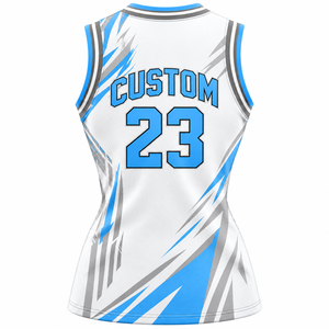 T-shirt court en jersey de basket décontracté pour femme, imprimé, col en V, coupe ajustée, en coton, à manches courtes, anti-boulochage, tricoté - Product Image 2