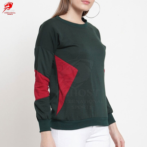 เสื้อสเวตเตอร์ถักไหมพรมแขนยาวคอวีทรงหลวมสำหรับผู้หญิง ผ้าฝ้าย 100% บุซับใน แต่งสีตัดต่อ สวมใส่สบายในฤดูหนาว มีโลโก้ด้านหน้า - Product Image 6