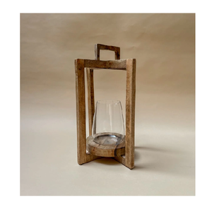 Farol de Madera Cuadrado de Estilo Vintage con Asa de Cuerda, Farol de Vela Rústico y Ecológico para Decoraciones de Ramadán MULTI CRAFT - Product Image 5