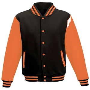 Veste universitaire en laine pour homme, col montant, hiver, en nylon et coton, logo personnalisé sur le devant, vente en gros - Product Image 1