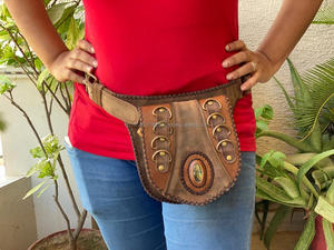 Cinturón de piel auténtica Unisex, cinturón de viaje multiusos, hecho a mano - Product Image 3