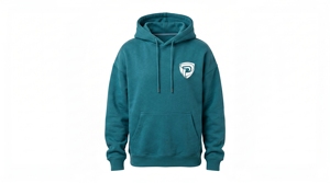 Sudadera con Capucha para Niñas, Color Verde Azulado, 100% Algodón, Felpa, Bolsillo Frontal Grande, Estilo Casual para Otoño - Product Image 1