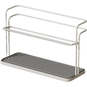 Estante organizador de cocina de metal de doble capa con bandeja de drenaje, soporte para tazas y tazas de café, escurreplatos que ahorra espacio - Product Image 6