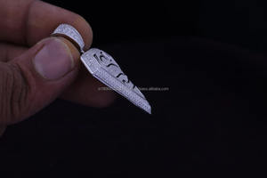 Iced Superman Moissanite <b>Pendant</b> 925 Sterling Silver Gold Plated Hip Hop Custom <b>Name</b> Personalized Men's Party <b>Necklace</b> - Product Image 2