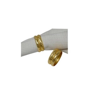 Luxury Modern Gold Textured Pattern Aluminum Durable Customizable Napkin Ring Set Eco-Friendly Decorative <b>Table</b> Accessory - Product Image 6