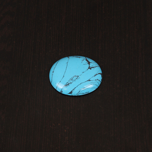 Pierre précieuse synthétique turquoise bleue Ishu Gems, cabochon de 23,5 carats, 29x24 mm, pierre non montée pour la fabrication de bijoux - Product Image 4