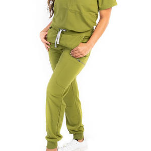 OEM Medical Scrub Pants Knitted Spandex 100% Cotton Breathable Quick-drying Unisex Hospital Workwear High Quality Customized - Product Image 5