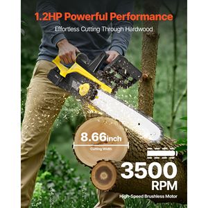 Motosega Elettrica Portatile a Batteria 20V 12 Pollici con Batteria 4.0Ah e Caricabatterie Rapido, Design Brushless - Product Image 2