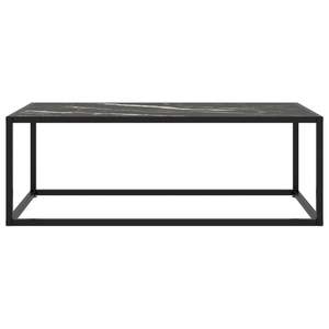 Mesa de centro de vidrio templado negro y acero con recubrimiento en polvo - Product Image 2