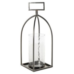 Factory Wholesale Decorative Metal Wire <b>Lantern</b> Handcrafted Glass Hurricane Pillar Holder Luxury <b>Black</b> Metal Candle <b>Lantern</b> - Product Image 1