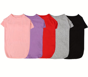 Custom Logo Pet 100% Cotton T-Shirt <b>Dog</b> Vest Tank Top Loose Fit Solid Color Summer Puppy Clothes Made in Bangladesh - Product Image 3