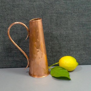 Copper Water <b>Jug</b> Vintage Style Hammered Finish Wide Mouth Design Durable Metal Pitcher for <b>Drinks</b> Party Use - Product Image 3