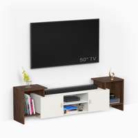 Mueble de TV Minimalista de Madera de Ingeniería Óptima, Soporte para TV de Estilo Minimalista con Estantes para Libros y Decoración