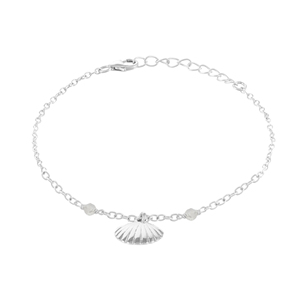 Sea Shell <b>Bracelet</b> | 925 Sterling <b>Silver</b> Scallop Shell <b>Charm</b> Gemstone <b>Bracelet</b> - Product Image 1
