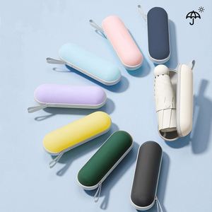 Parapluie manuel à cinq plis, résistant au soleil et à la pluie, avec boîte de rangement, vente en gros - Product Image 3