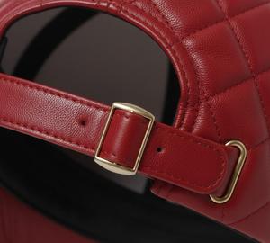 Luxury Genuine Leather Red Color Baseball <b>Cap</b> for Men Four Seasons Wear - Product Image 5