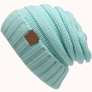 Knitted Cashmere <b>Beanies</b> OEM Winter Warm Men Women Glitter Print Caps Soft Elastic Breathable Waterproof Sport Casual Daily - Product Image 3