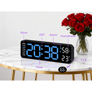 Large <b>LED</b> Display Digital Wall <b>Clock</b> Dual Alarm Auto Dimming Feature Classroom Office Decor Big Numbers Classroom Office Decor - Product Image 2