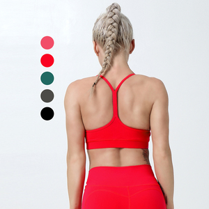 Premium Women's Red High Support Breathable Lace Sports Bra with Seamless Back Straps for Gym Fitness Workout Breathable - Product Image 3
