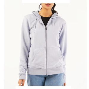 Women Winter Streetwear Zipper Hoodie OEM High GSM Heavy 100% Cotton Fleece Custom Front Logo Wholesale Price Premium Quality - Product Image 5