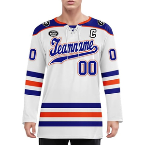 เสื้อฮอกกี้น้ำแข็งแบบกำหนดเอง ขายส่ง OEM สำหรับผู้ซื้อจากสหรัฐอเมริกา ชุดทีมฮอกกี้แบบสั่งทำพิเศษ ปักโลโก้ สั่งซื้อจำนวนมาก 100% - Product Image 2