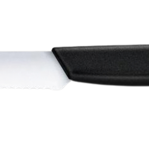 Cuchillos de Cocina con Mango Negro y Hoja Dentada de Acero Inoxidable, Cuchillos Afilados para Rebanar Pan, Tomate, Frutas y Verduras - Product Image 4
