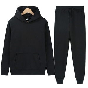 Ensemble de survêtement décontracté respirant personnalisé de haute qualité pour hommes, comprenant un sweat à capuche en polaire et un pantalon de jogging, ensemble de sport 2 pièces, vente en gros, uni - Product Image 2