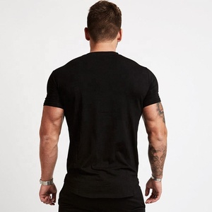 OEM venta al por mayor hombres entrenamiento de gimnasia camiseta personalizada hombres Slim Fit Atlético camiseta dobladillo curvo cuello redondo liso Oversize camiseta para hombres - Product Image 5