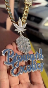 CONCEPTION Nuevo Collar con Letras 3D Chapadas en Oro, Plata 925, Moissanita Brillante, Certificado GRA, Joyería Hip Hop para Hombre - Product Image 4