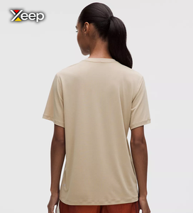 Camiseta Deportiva Ligera Informal para Mujer XEEP, Personalizable, Corte Holgado, Manga Corta, Transpirable, Cuello en V, Tejido de Punto con Letras - Product Image 2