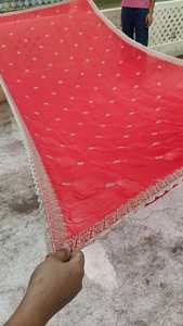 Dupatta lourde pour femmes, tissu en filet scintillant avec travail Zari, dupatta légère pour mariage pakistanais, réceptions et occasions festives - Product Image 5