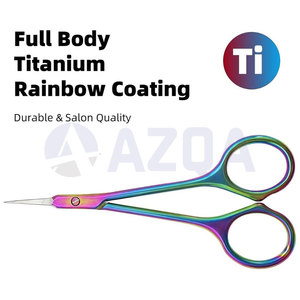 Ciseaux à cuticules en acier inoxydable avec revêtement en titane arc-en-ciel, pointes fines pour un soin professionnel des ongles - Product Image 5