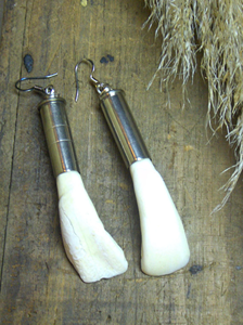 Eco-Friendly Bone <b>Earrings</b> Handmade Craft - Product Image 3