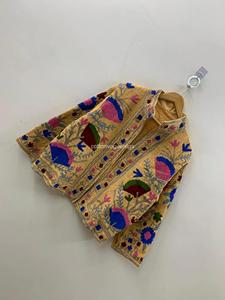 Abrigo de Algodón con Cuello Mandarín y Bordado Floral a Mano, Estilo Bohemio para Mujer, Manga Larga, Ropa Exterior Casual de Primavera - Product Image 2