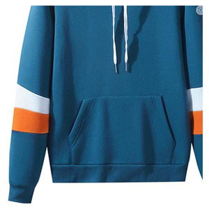 Sweat-shirt à capuche pour homme, coupe classique, en coton uni, avec fermeture éclair quart de tour, motif uni, impression de logo personnalisée. - Product Image 5