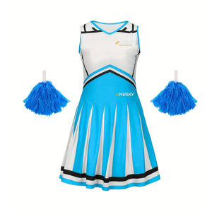 Tenues de cheerleading personnalisées HUSKY SPORTSWEAR pour filles et adultes, avec logo frontal imprimé par transfert thermique, couleurs variées pour les équipes et les compétitions. - Product Image 6