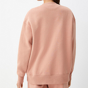 Wholesale Crescent Wear Casual Drop Shoulder Fleece 100%Cotton Oversized <b>Jumper</b> Streetwear Embroidered Luxury Women Asymmetric - Product Image 2