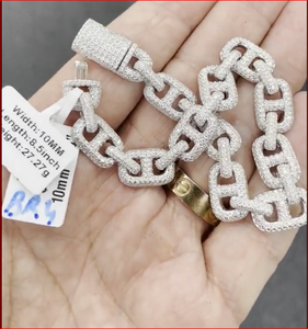 สร้อยข้อมือผู้ชายชุบเงินแท้ 925 ประดับด้วยคริสตัลสไตล์ฮิปฮอป ของขวัญเครื่องประดับแฟชั่น - Product Image 4