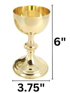 Calice religieux moderne en laiton avec finition polie brillante, forme ronde, nouveau design, qualité authentique, décoratif pour église et mariage - Product Image 4