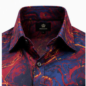 Camisa Elegante con Estampado para Hombre, Camisa de Diseñador con Costuras Premium y Construcción de Mezcla de Algodón de Alta Calidad - Product Image 3