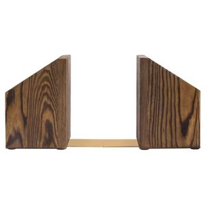 Organisateur de bureau en bois avec serre-livres, double compartiment, rustique, décoratif, artisanal, écologique, fonctionnel pour la maison - Product Image 2