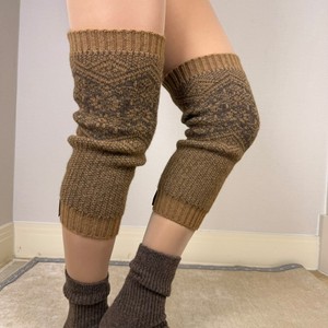 Calentadores de Piernas de Lana de Camello para Mujer, Tejidos, Elásticos, Teñidos con Hilo, Transpirables, Calcetines Altos hasta el Muslo, Unisex - Product Image 3
