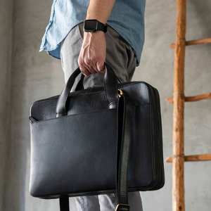 Sac à main en cuir véritable pour homme, sacoche pour ordinateur portable, sac à bandoulière, sac messager, sac de voyage, sac de bureau, grande capacité - Product Image 2