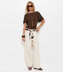 Camisetas tipo murciélago para mujer, de corte holgado, cuello redondo, estilo casual, para verano, se aceptan marcas privadas. - Product Image 2