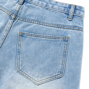 กางเกงยีนส์ขาสั้นผู้ชายสไตล์วินเทจขาดๆ แต่งลายปะติด ระบายอากาศได้ดี เหมาะสำหรับฤดูร้อน - Product Image 6