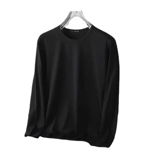 2024 otoño nueva camiseta de manga larga para hombres y mujeres capa Base Top Color sólido Casual versátil cuello redondo diseño Simple - Product Image 4