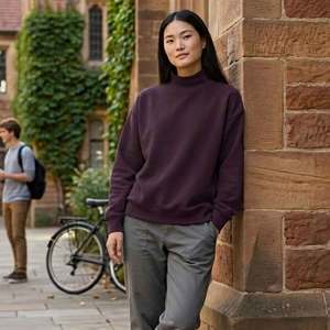 High Quality Women Heavyweight Cotton Fleece Pullover Custom 100 % <b>Mock</b> <b>Neck</b> Sweatshirt High <b>Neck</b> Pullover Trendy Oversized - Product Image 1