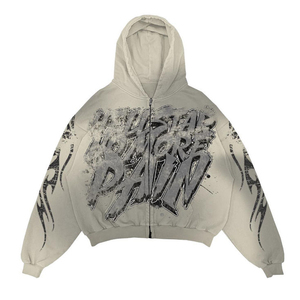 Sudadera con Capucha Personalizada de Alta Calidad para Hombre, 100% Algodón Transpirable, 340g, Invierno, Cierre de Cremallera, Talla Grande, con Serigrafía Personalizada - Product Image 6